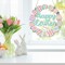Happy Easter Wooden Sign with Bunny & Eggs – Pink/Green Spring Home Decor
